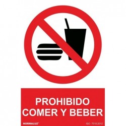 S. PROH. COMER Y BEBER PVC...