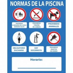 CARTEL NORMAS DE PISCINA...