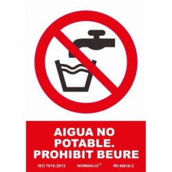 SEÑAL PROHIBIT BEURE, AIGUA...