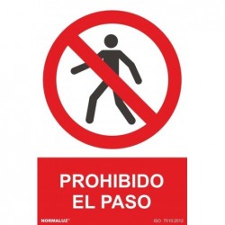 SEÑAL PROHIBIDO EL PASO PVC...