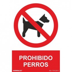 SEÑAL PROHIBIDO PERROS PVC...