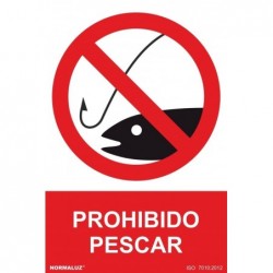 SEÑAL PROHIBIDO PESCAR PVC...