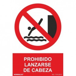 SEÑAL PROHIBIDO LANZARSE DE...