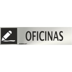 SEÑAL INOX OFICINAS 200X50mm