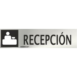 SEÑAL INOX RECEPCION 200X50mm